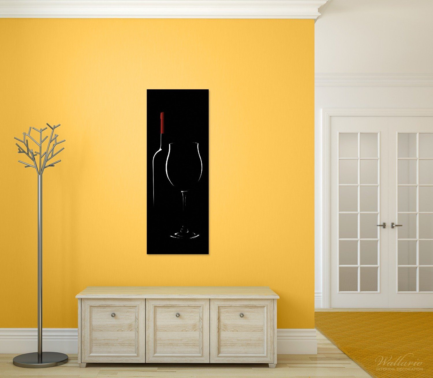 Wallario Glasbild, Rotwein bei Nacht, in günstig online kaufen