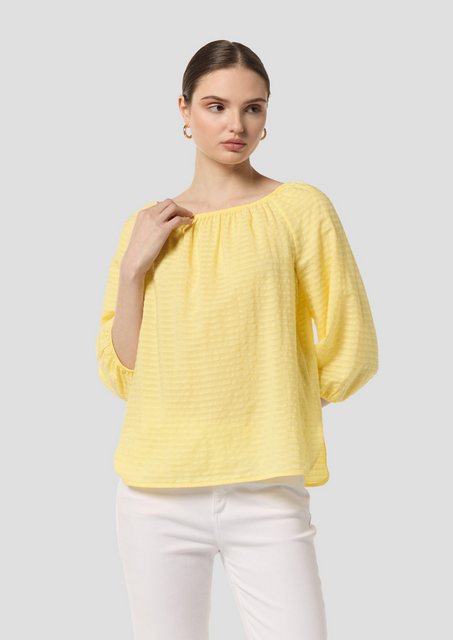comma casual identity 3/4-Arm-Shirt Off-Shoulder-Bluse aus Viskosemix Logo günstig online kaufen