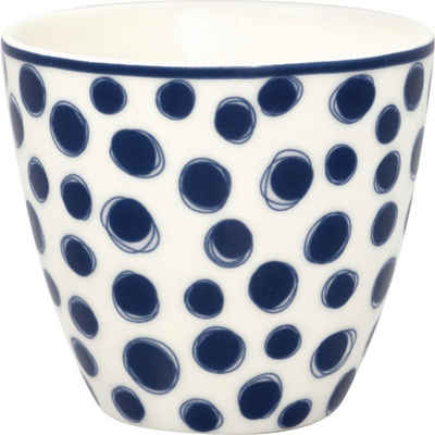 Greengate Latte-Macchiato-Glas Tippa Latte Cup blue 0,35l, Steingut