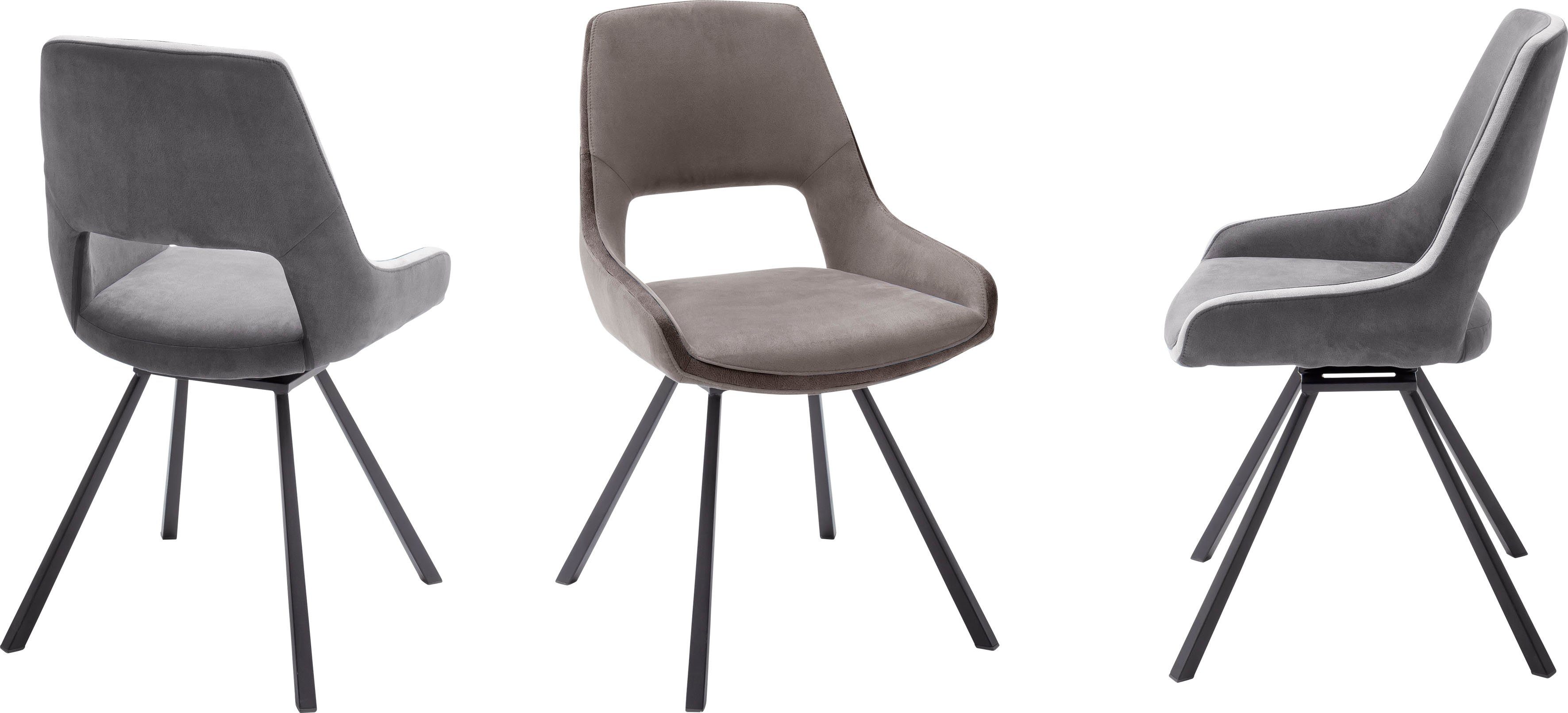 MCA furniture Esszimmerstuhl St), mit Stuhl Nivellierung, Dunkelgrau-Grau 2-er Dunkelgrau 2 180°drehbar (Set, 120 Set, | kg Bayonne bis belastbar