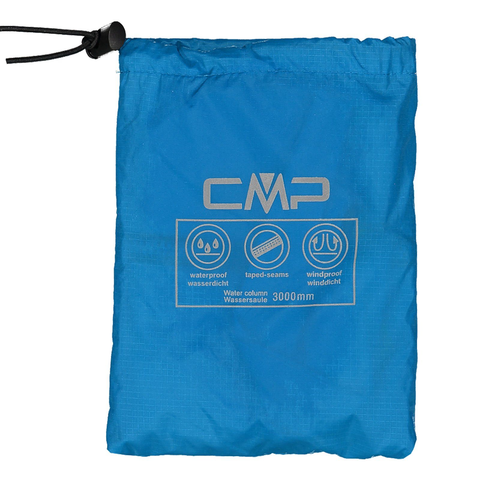 CMP Regenjacke Kid cyano M885 mit passendem zum Jacket Rain Beutel Verstauen Hood Fix