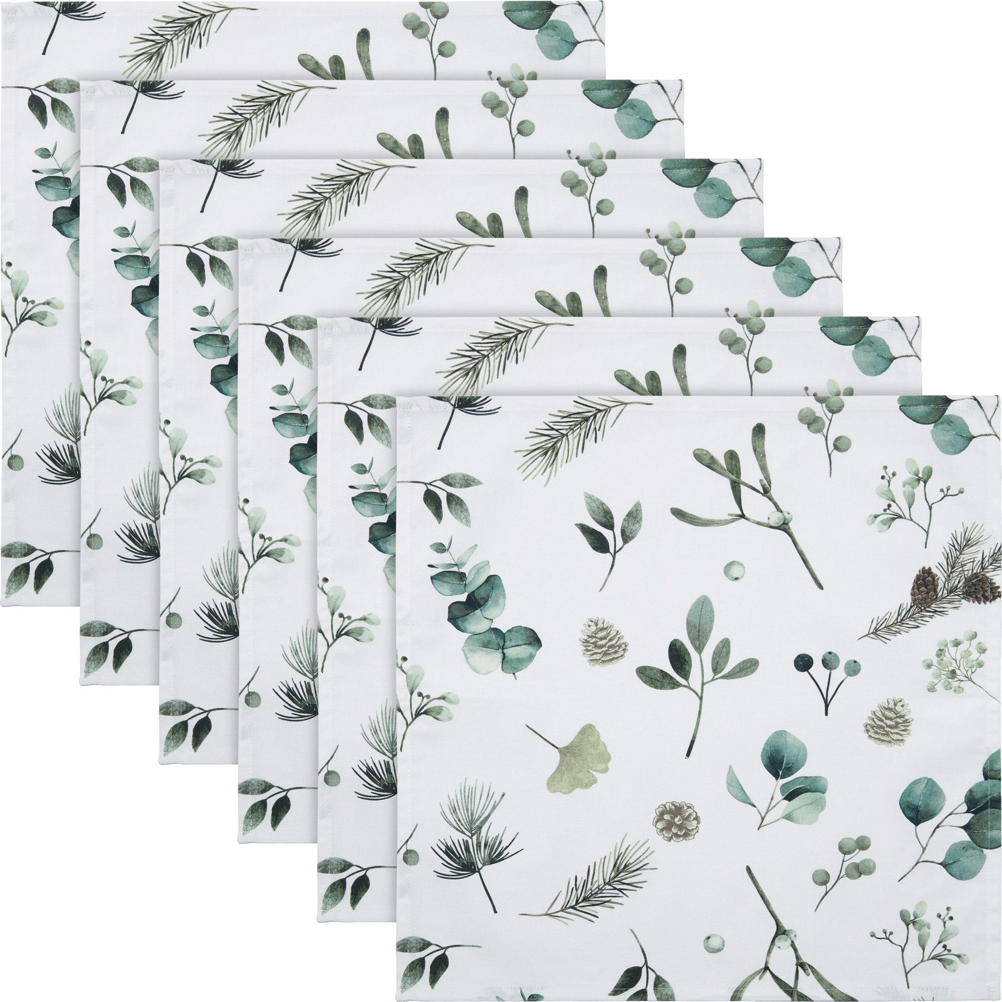 REDBEST Stoffserviette Serviette 6er-Pack, Baumwolle Blatt