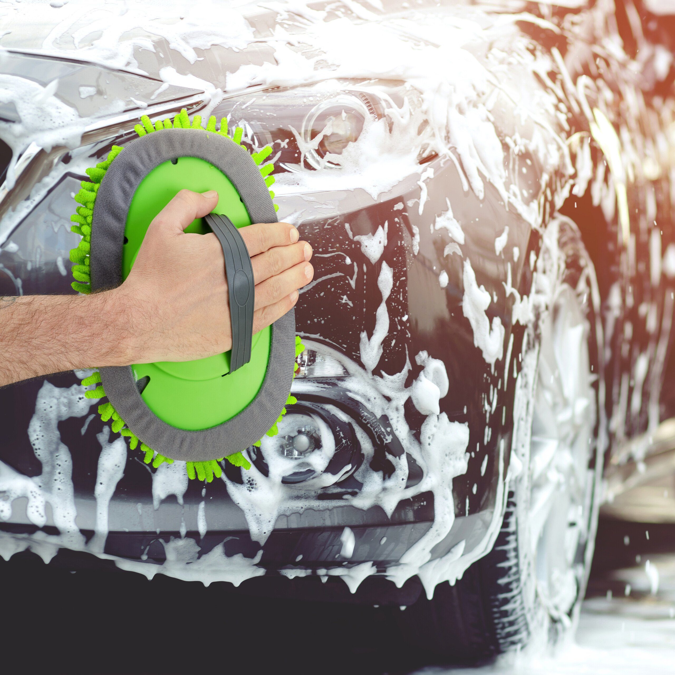 Autowaschbürste Auto Teleskopstiel relaxdays mit Waschbürste