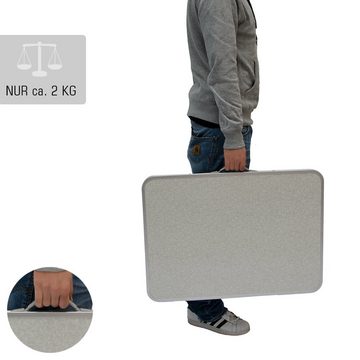 AMANKA Campingtisch Alu-Campingtisch Klapptisch tolles Kofferformat, 70x50x60cm Liege+Auflage Grau