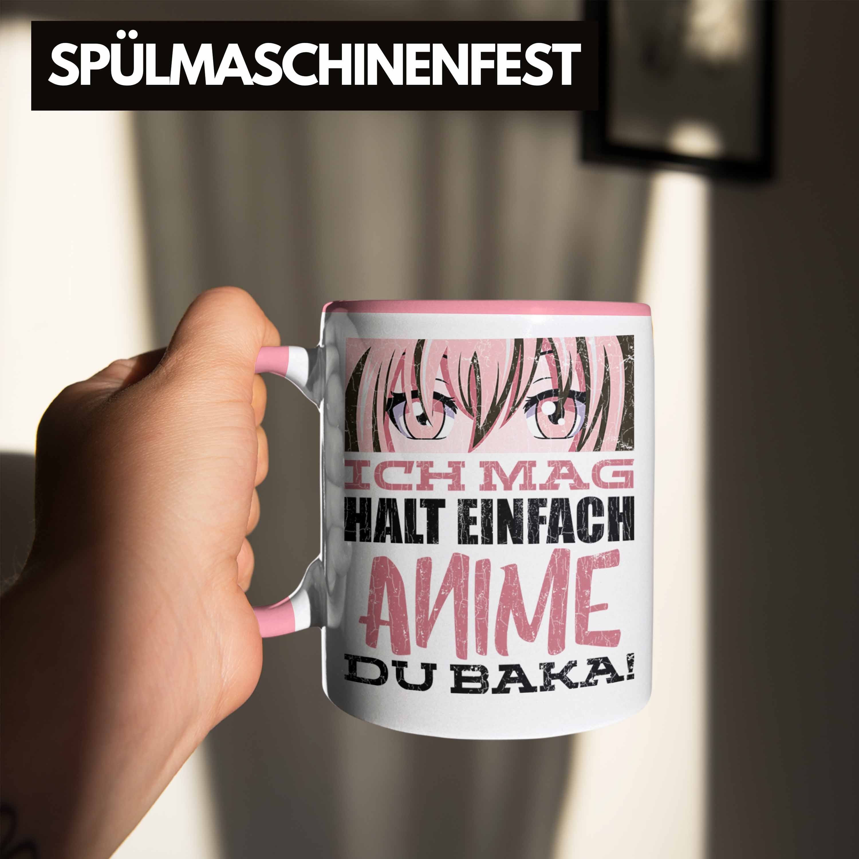 Spruch Trendation Du Kaffeetasse Deko Rosa Geschenke Anme Fan Geschenk Tasse Baka - Anime Tasse Trendation