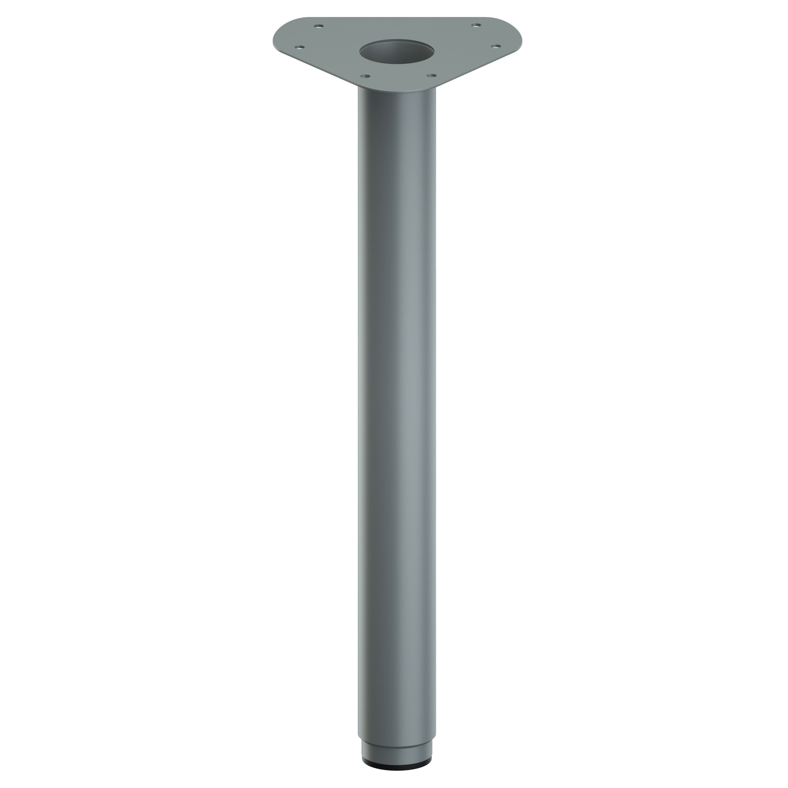 ib style Tischbein Teleskopfuß Ø 50 mm Farbe: Silbermatt; Länge:60 - 90 cm, Höhenverstellbar - inkl. Befestigungsschrauben