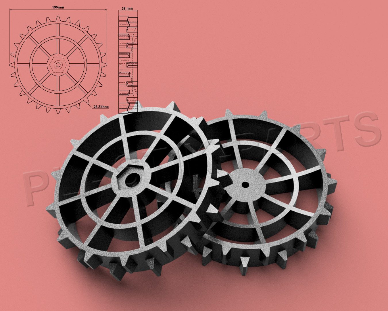 Mähroboter-Rad Antriebsräder 2er Set Offroad Profil für Florabest FMR 600 A1