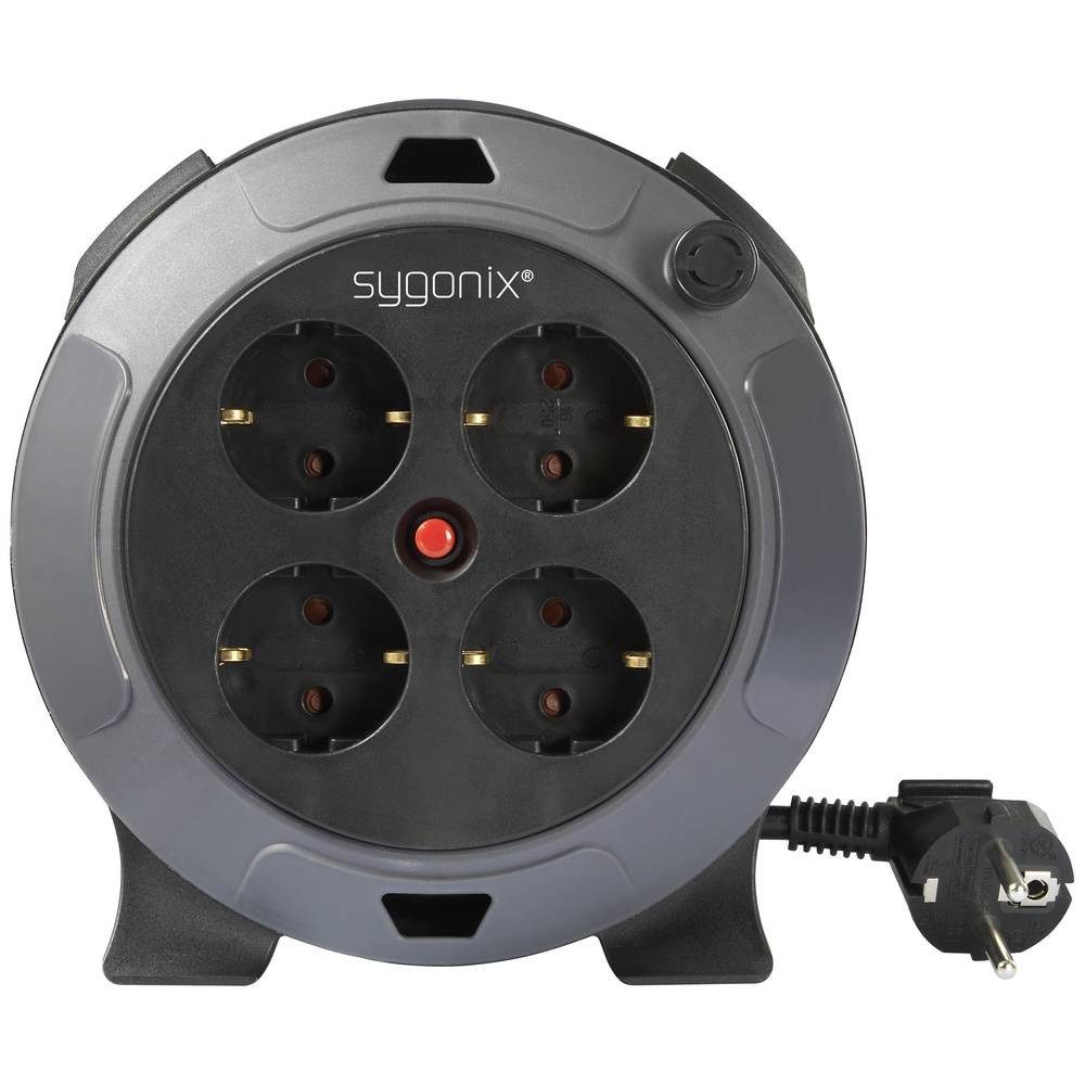 Sygonix 4fach Handkabeltrommel, 5 m SY-5806896 Kabeltrommel, mit Reset-Scha günstig online kaufen