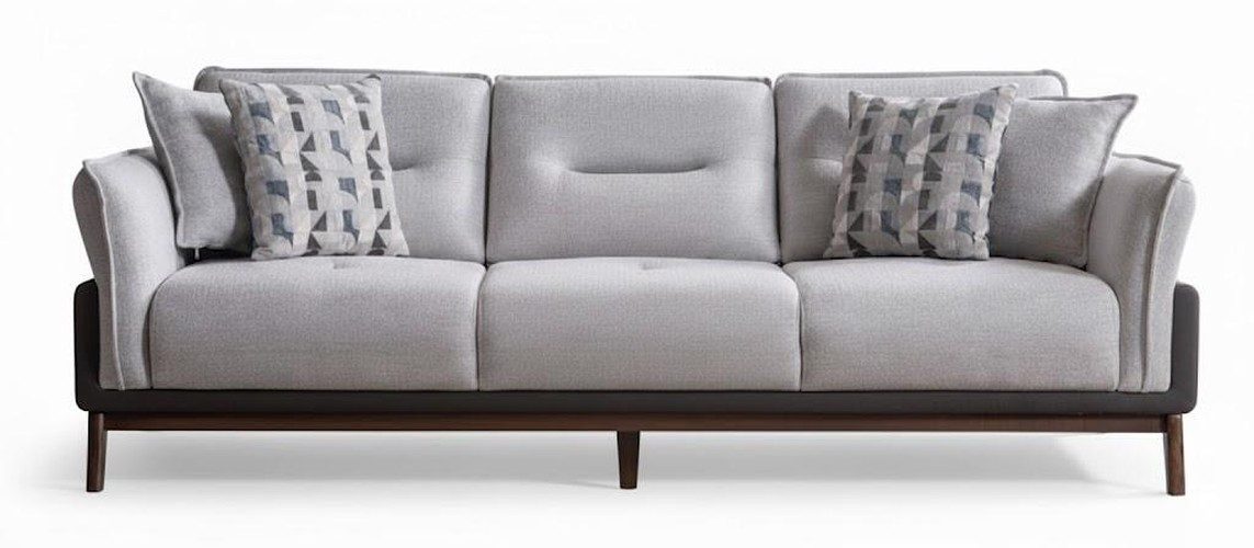 JVmoebel 3-Sitzer 3-Sitzer-Sofa Moderner Stil Farbe Weiß Weiche Armlehnen Holzrahmen Neu, 2 Teile