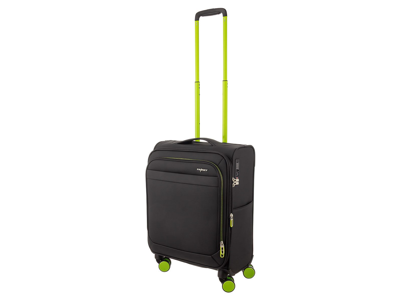Franky Weichgepäck-Trolley Koffer Gr. S Reisegepäck T27-B Spinner 55er mit Dehnfalte, 4 Doppellenkrollen Rollen, Dehnfalte TSA Schloss