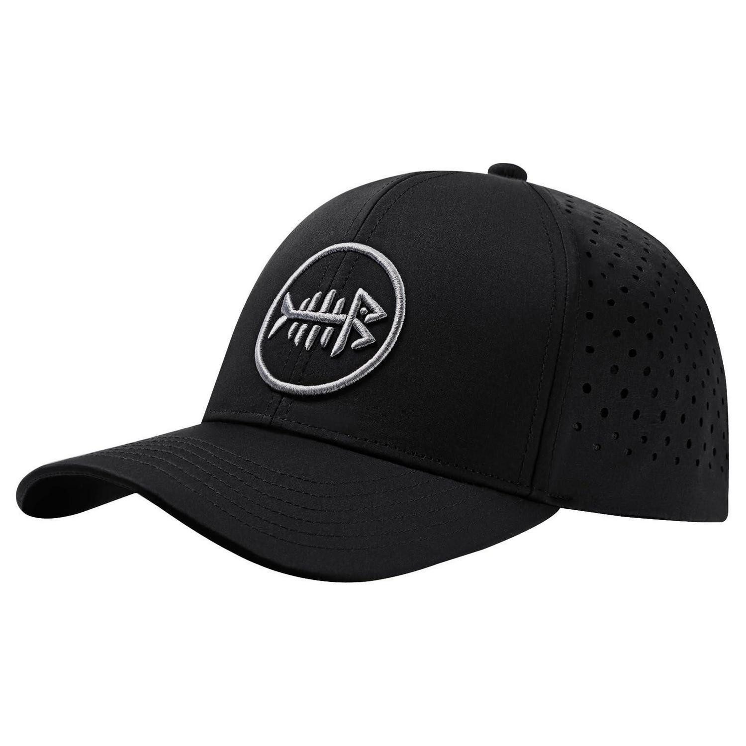 Baseball Cap Baseballcap Mesh Snapback UPF50 Angeln Damen Herren Schwarz-Regular