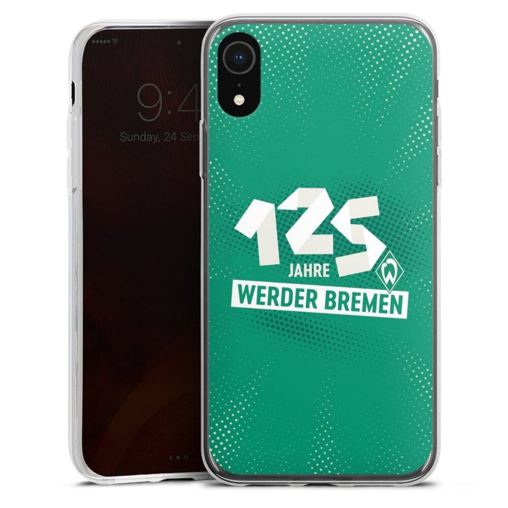 DeinDesign Handyhülle 125 Jahre Werder Bremen Offizielles Lizenzprodukt, Apple iPhone Xr Slim Case Silikon Hülle Ultra Dünn Schutzhülle
