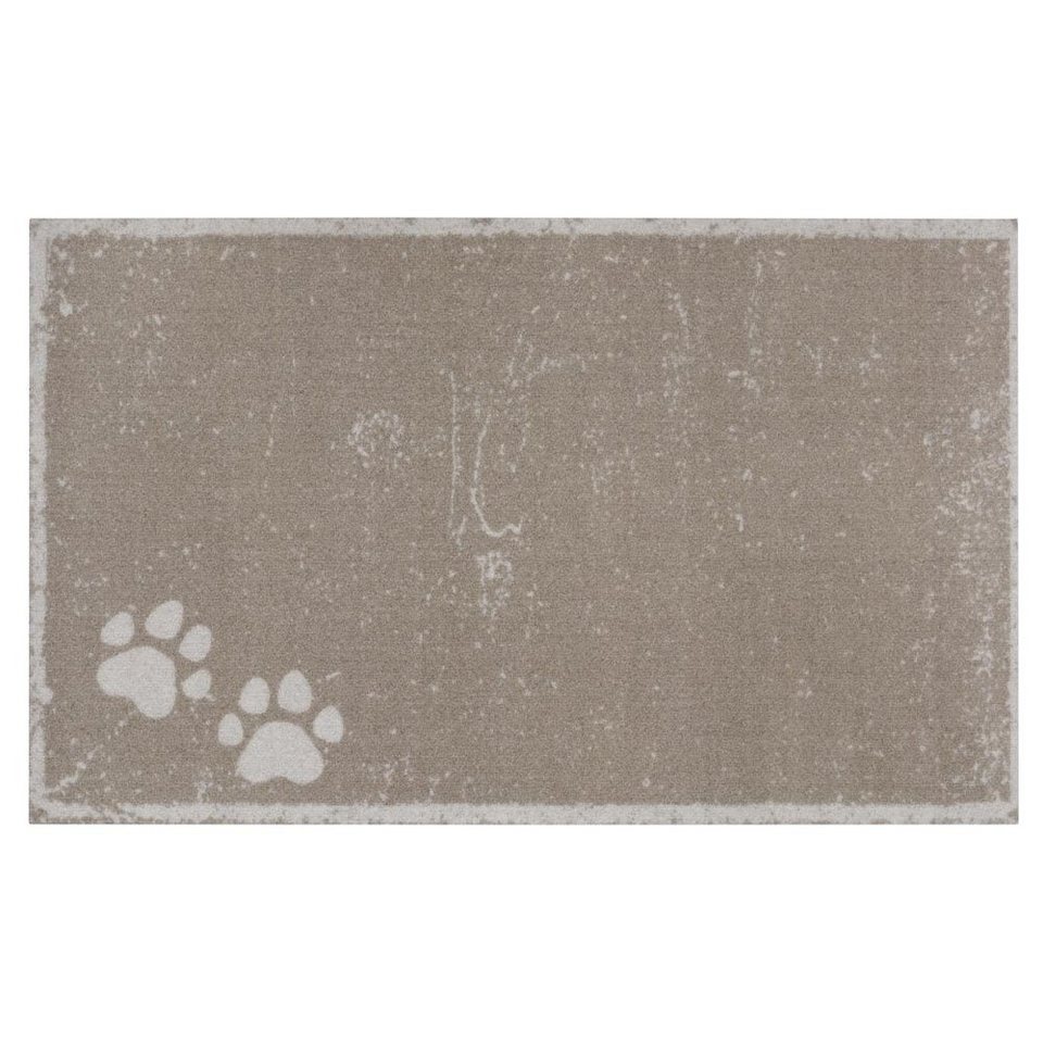 Fußmatte Waschbare Hundematte Paws Beige Creme, HANSE Home, rechteckig, Höhe:  4 mm