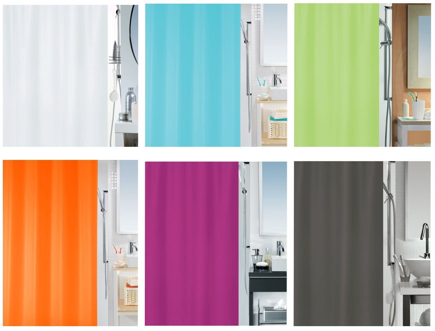 spirella Duschvorhang ALEA Breite 180 cm, Anti-Schimmel Textil-Duschvorhang günstig online kaufen