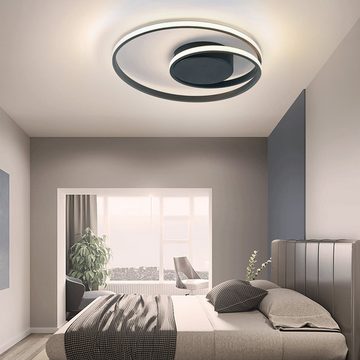 Ailiebe Design LED Deckenleuchte, Dimmbar, LED fest integriert, Tageslichtweiß, Warmweiß, Neutral, Menmory Funktion, dimmbar, Augenschutz, modern