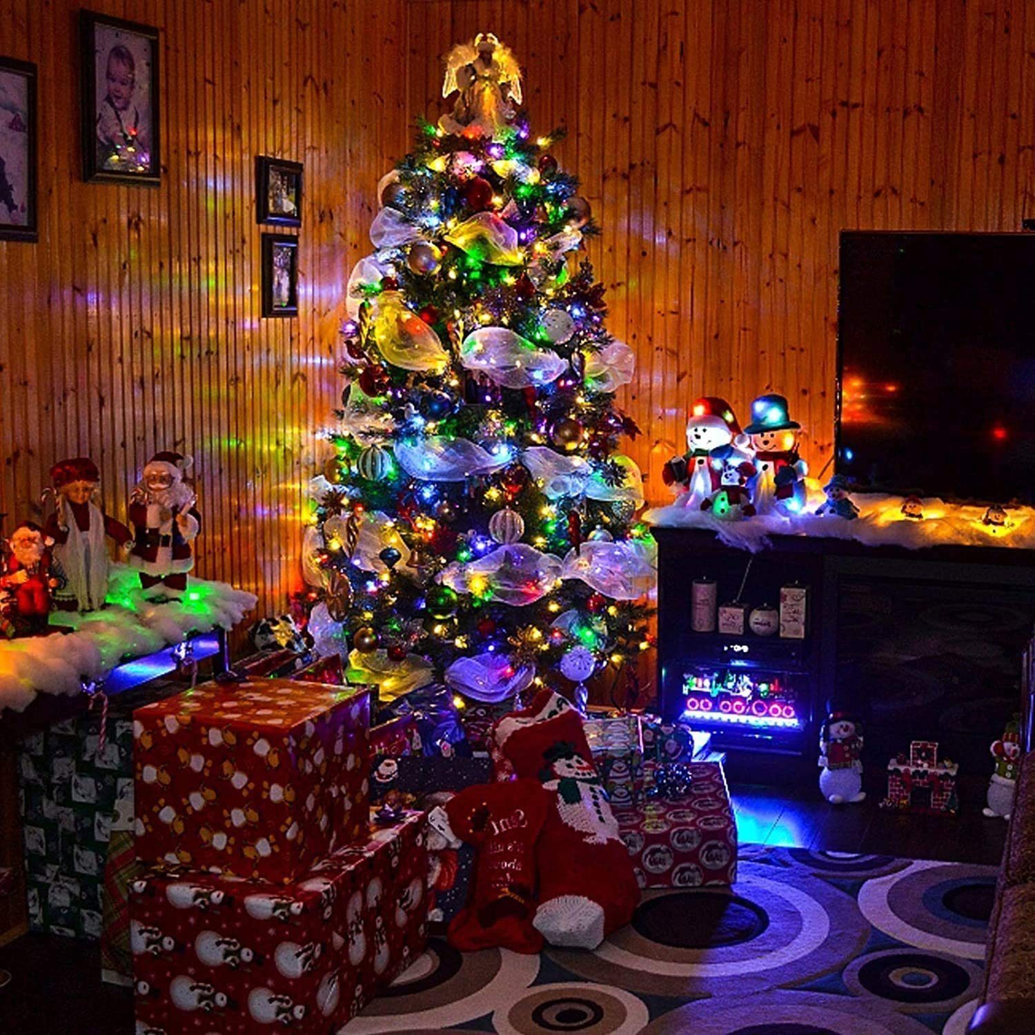 8Modi Elegear Weihnachtsdeko, IP44 Weihnachtsdeko, für LED weihnachten, fensterbilder Weihnachtsbäume 200-flammig, Lichtervorhang fenster LED-Lichterkette