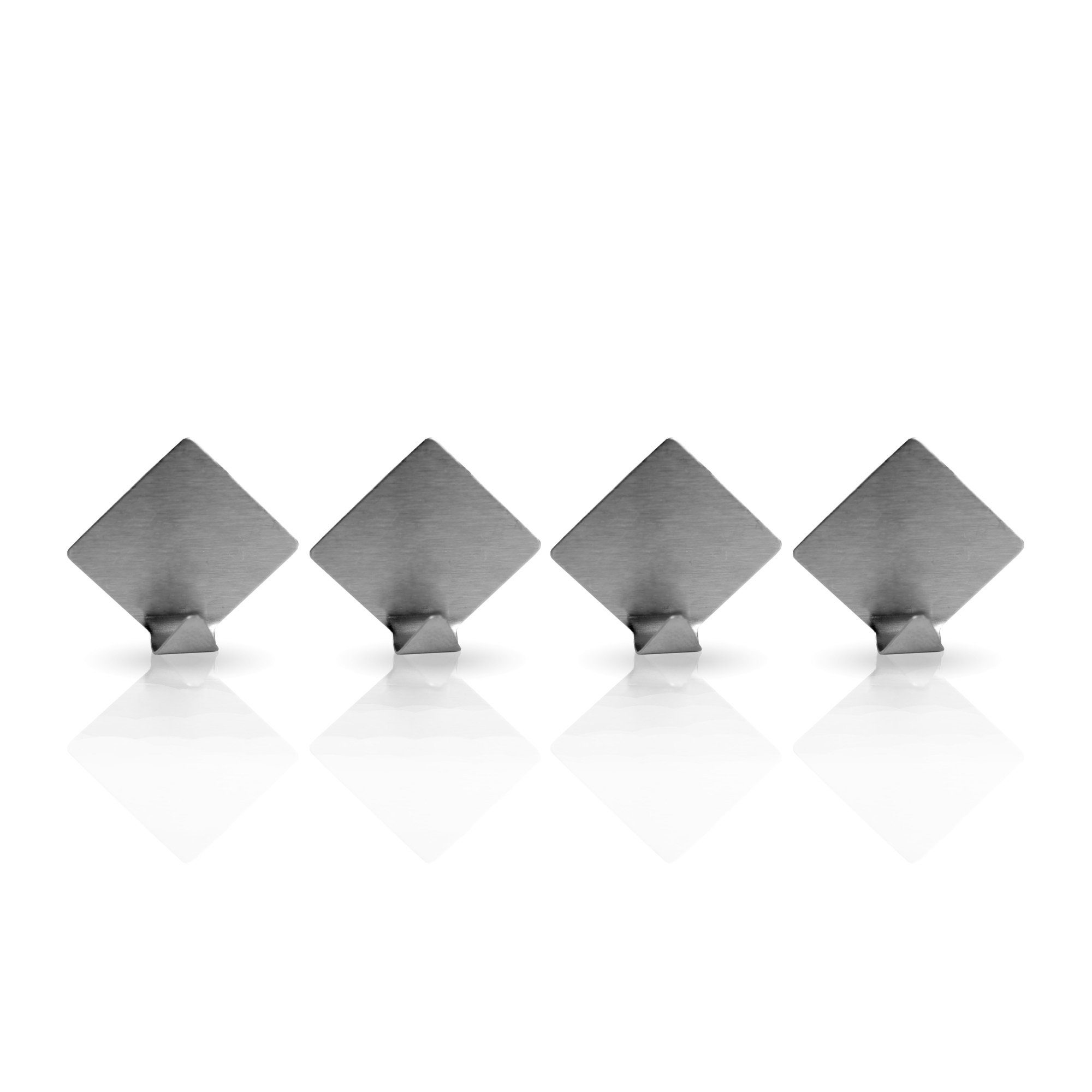 Bestlivings Wandhaken Wandhaken Edelstahl, selbstklebend, 4er, Badezimmer, Türen, Duschen, Badewannen, Vorhänge, Küche, (4-St), Silber aus Edelstahl, Rostfrei Aufhänger Bilderhaken ohne Bohren