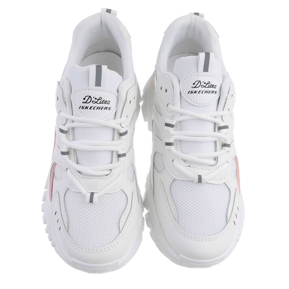 Schuhe Alle Sneaker Ital-Design Damen Low-Top Freizeit Sneaker Flach Sneakers Low Weiß