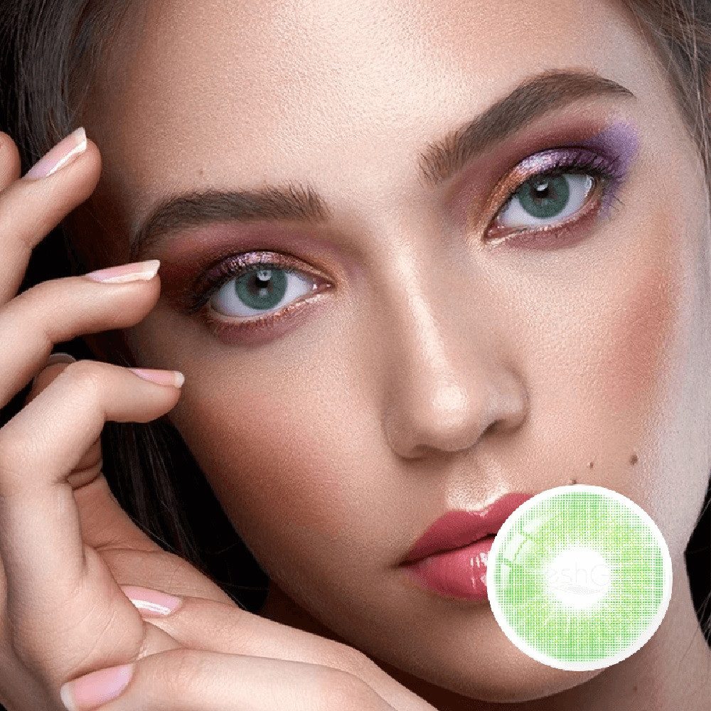 KokoLenses Jahreslinsen Farbige Kontaktlinsen Grüne weiche Augen Linsen ohne Sehstärke, Wunderschöne Blau Grün Farbe Jahreslinsen natürliche Kontaktlinsen