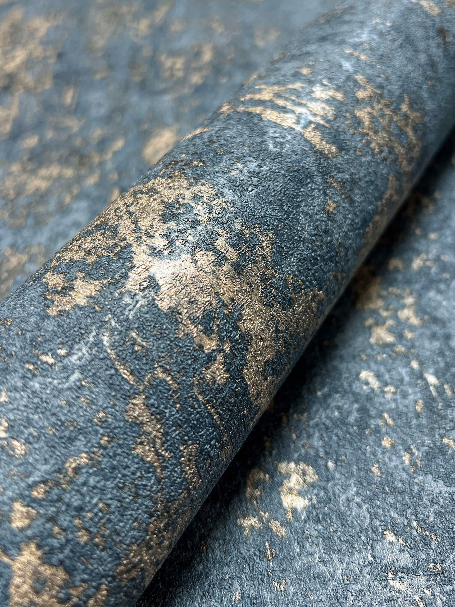 Newroom Vliestapete, Blau Tapete Industrial Beton günstig online kaufen