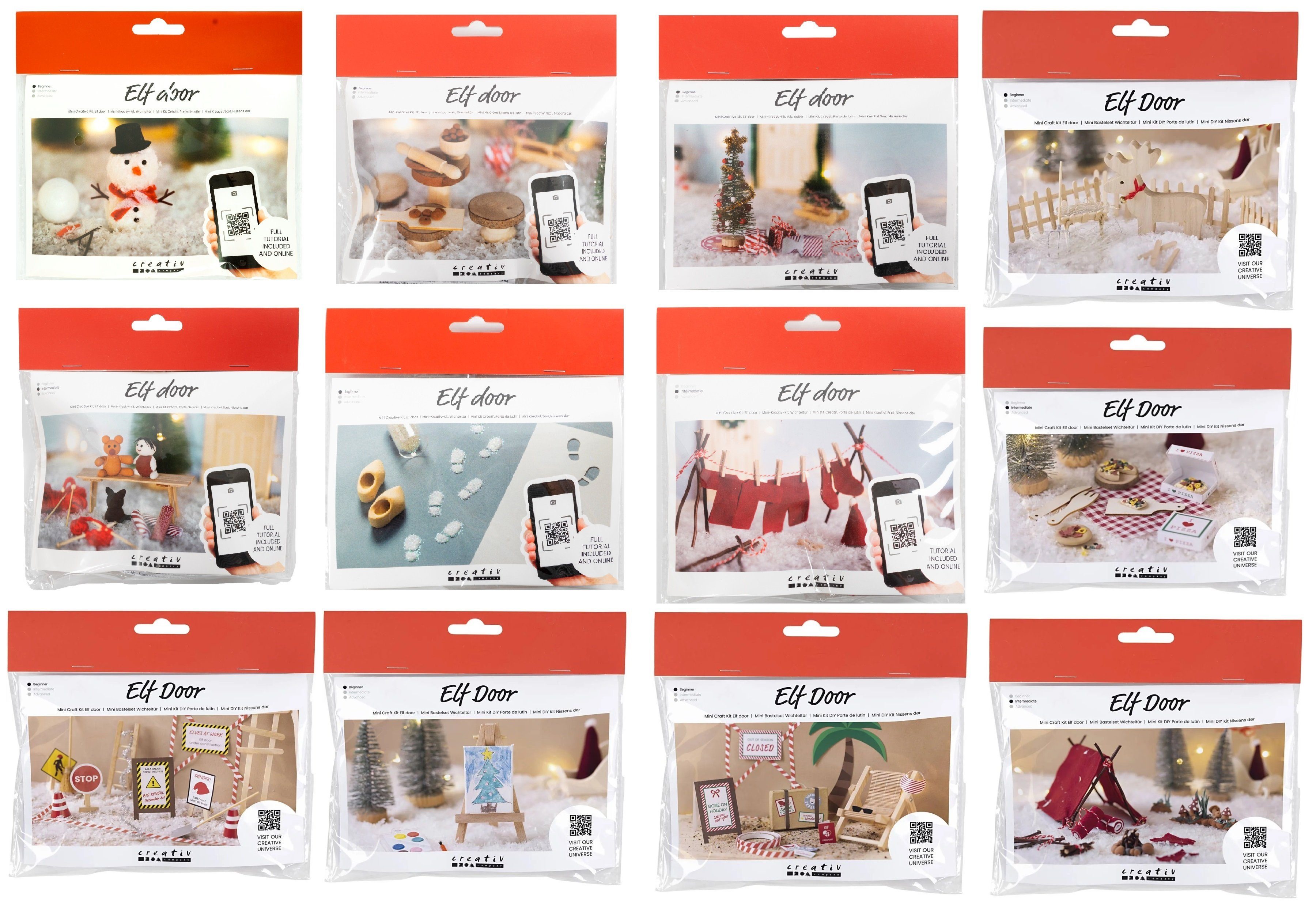 creativ company Kreativset 977479, Im Urlaub, Bastelset Wichteltür Mini - DIY Dekoration