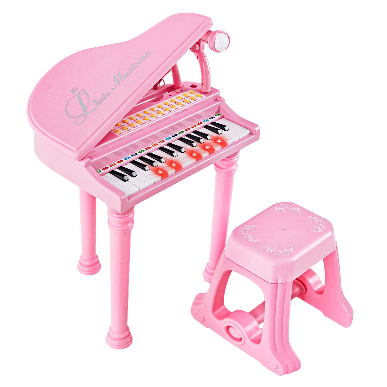 COSTWAY Spielzeug-Musikinstrument 31 Tasten Keyboard, mit Hocker & Mikrofon günstig online kaufen