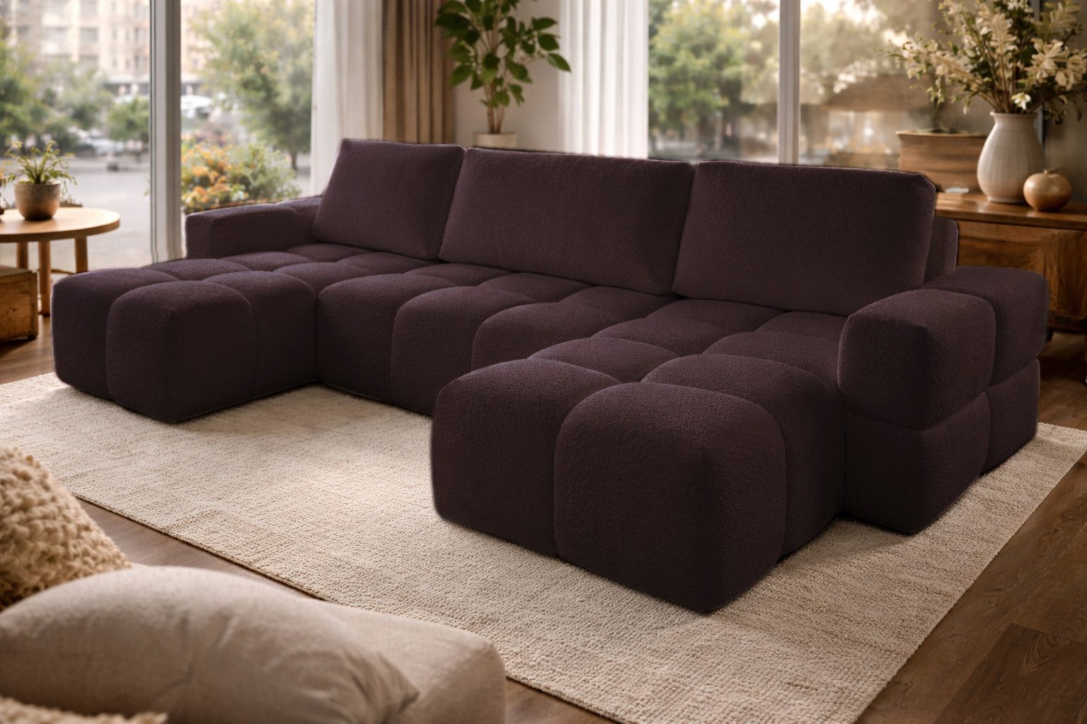 Compleo Ecksofa Wolke U Form, Eckcouch bubble, Praktische Bequeme Ecksofa WOLKS, Ecksofa Wolke mit Bettkasten