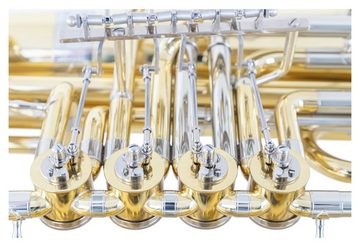 Classic Cantabile Tube T-180 3/4 Bb Tuba - 4 Ventile - Neusilber Innen- und Außenzüge, Mundrohr aus Neusilber, Schallbecher: 37,5 cm