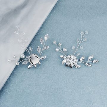 AUKUU Schuhanstecker High High End Schmuck Braut und Hochzeitsschuhe Accessoires, Kristallblumen handgefertigt DIY vielseitige Schuhschnallen