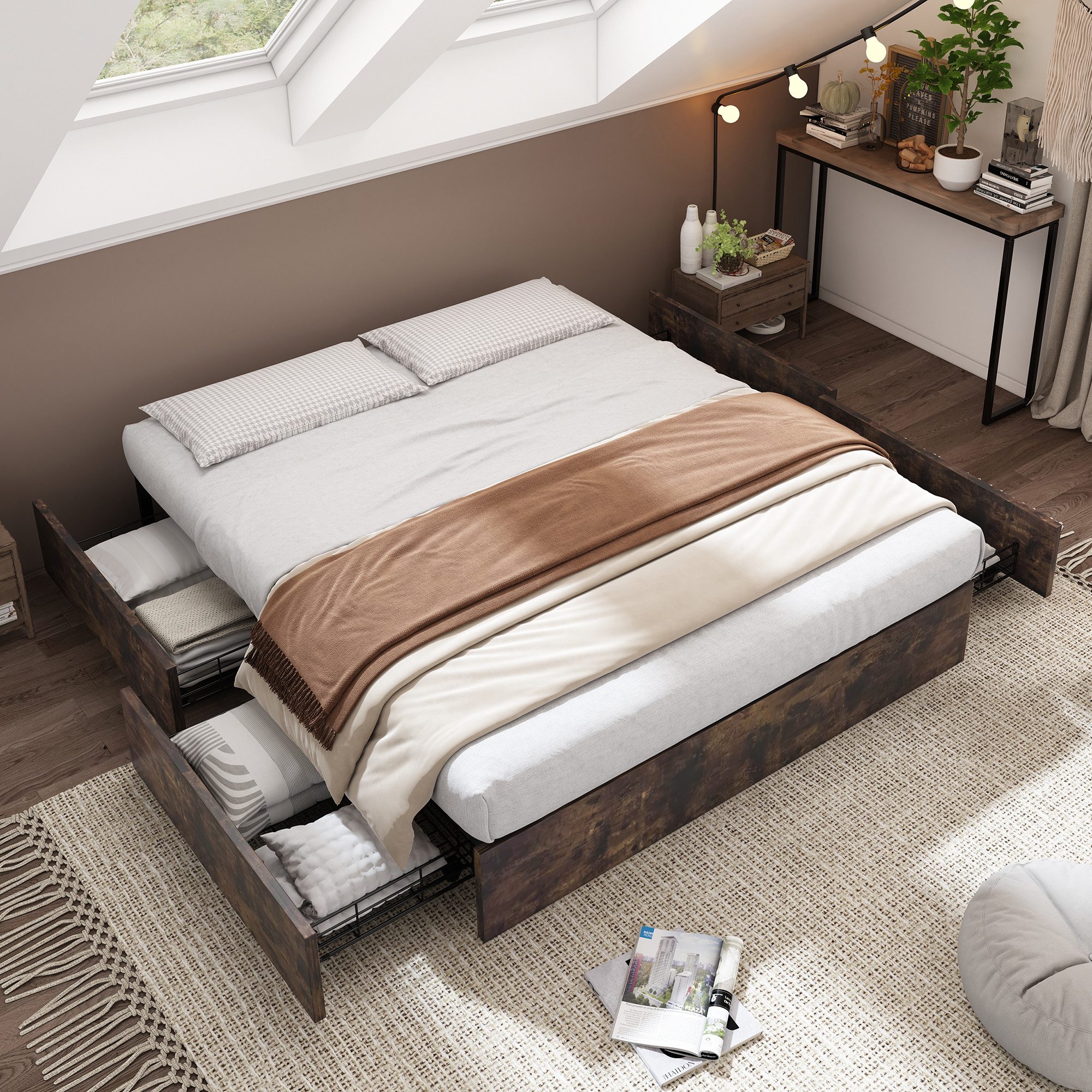 SOFTWEARY Futonbett mit Lattenrost und 4 günstig online kaufen