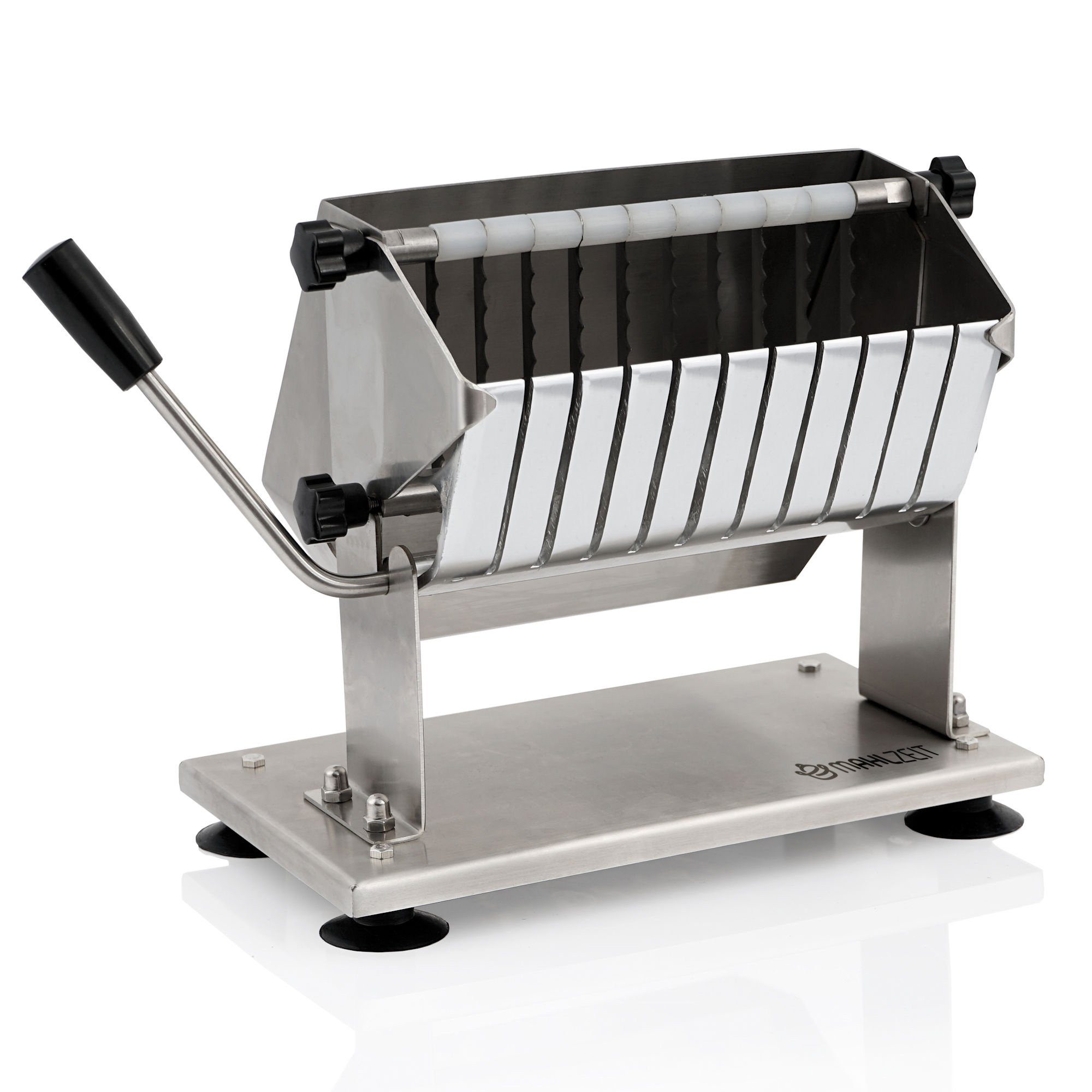 Mahlzeit Zerkleinerer Edelstahl Currywurstschneider für 18 mm Scheiben, 10 scharfe Messer