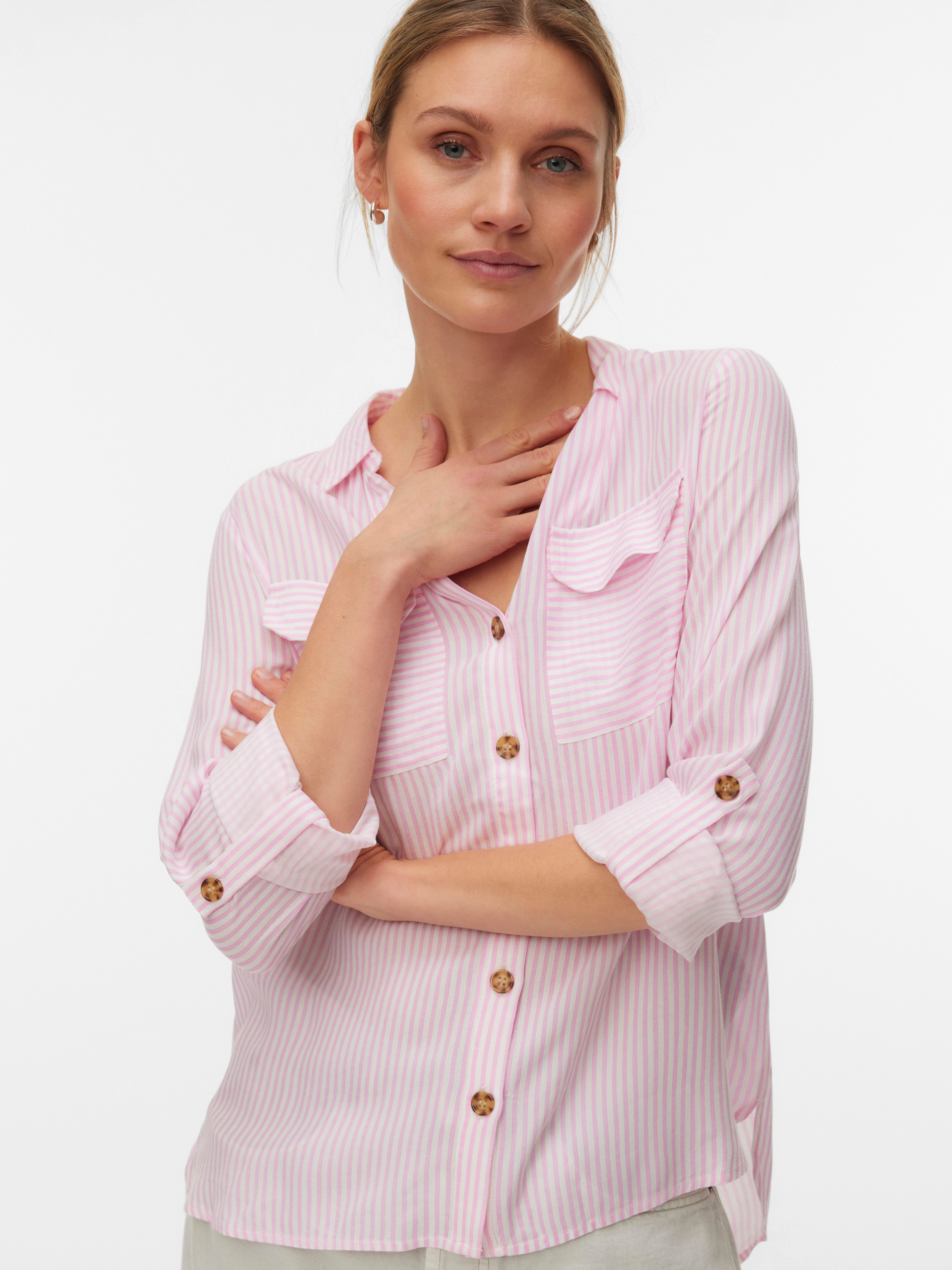 Vero Moda Hemdbluse VMBUMPY L/S SHIRT NEW WVN GA NOOS Viskose, regular fit