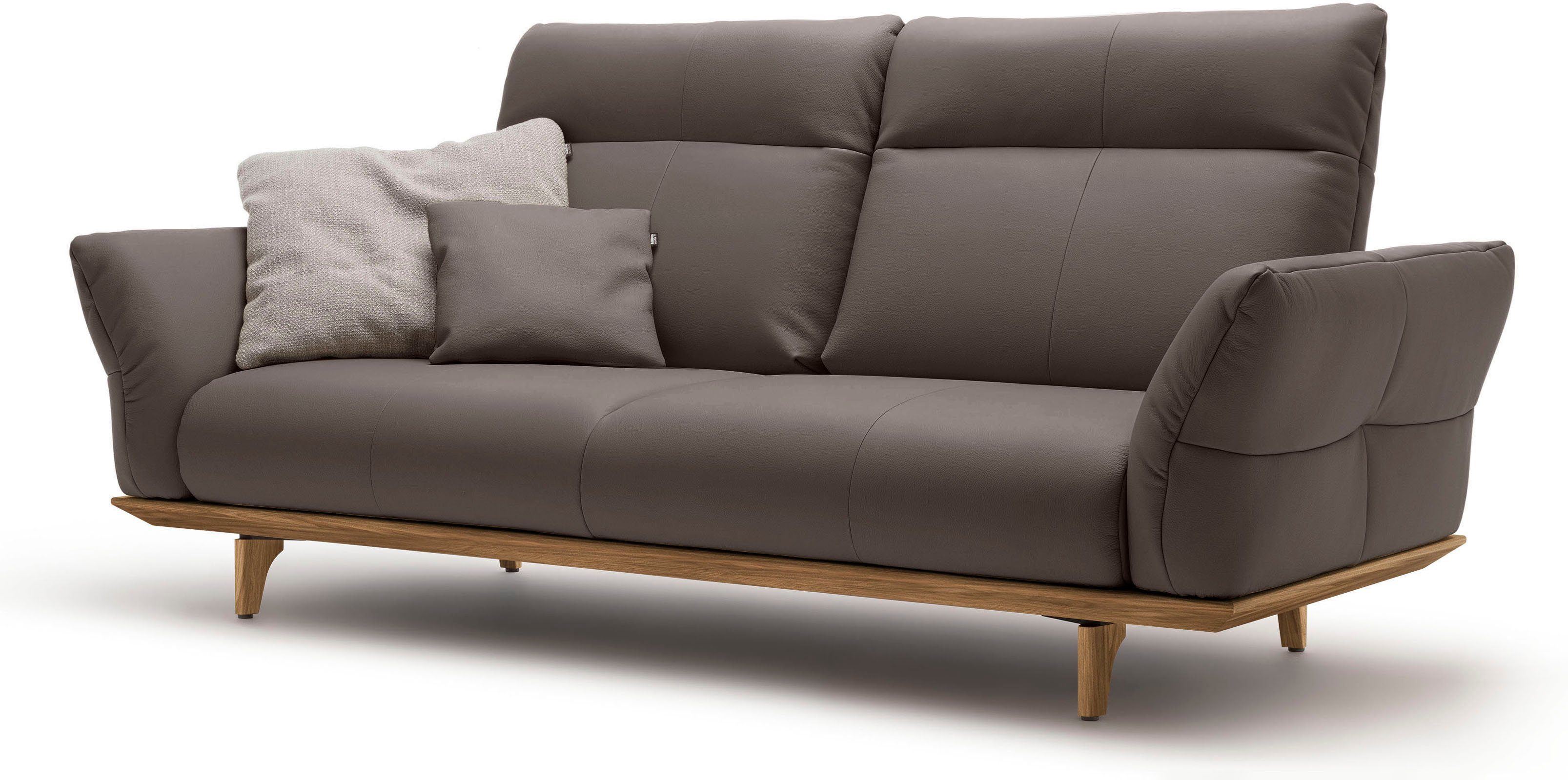 Nussbaum, in cm hs.460, 3-Sitzer sofa hülsta 208 Sockel Nussbaum, Breite Füße