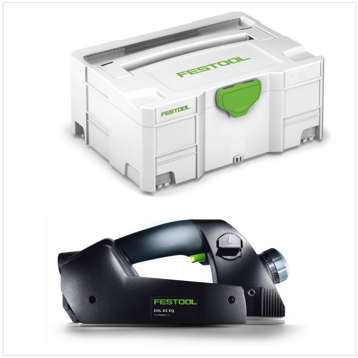 FESTOOL Elektrohobel EHL 65 EQ-Plus Einhandhobel 720W 23mm im Systainer + Zubehör (574557
