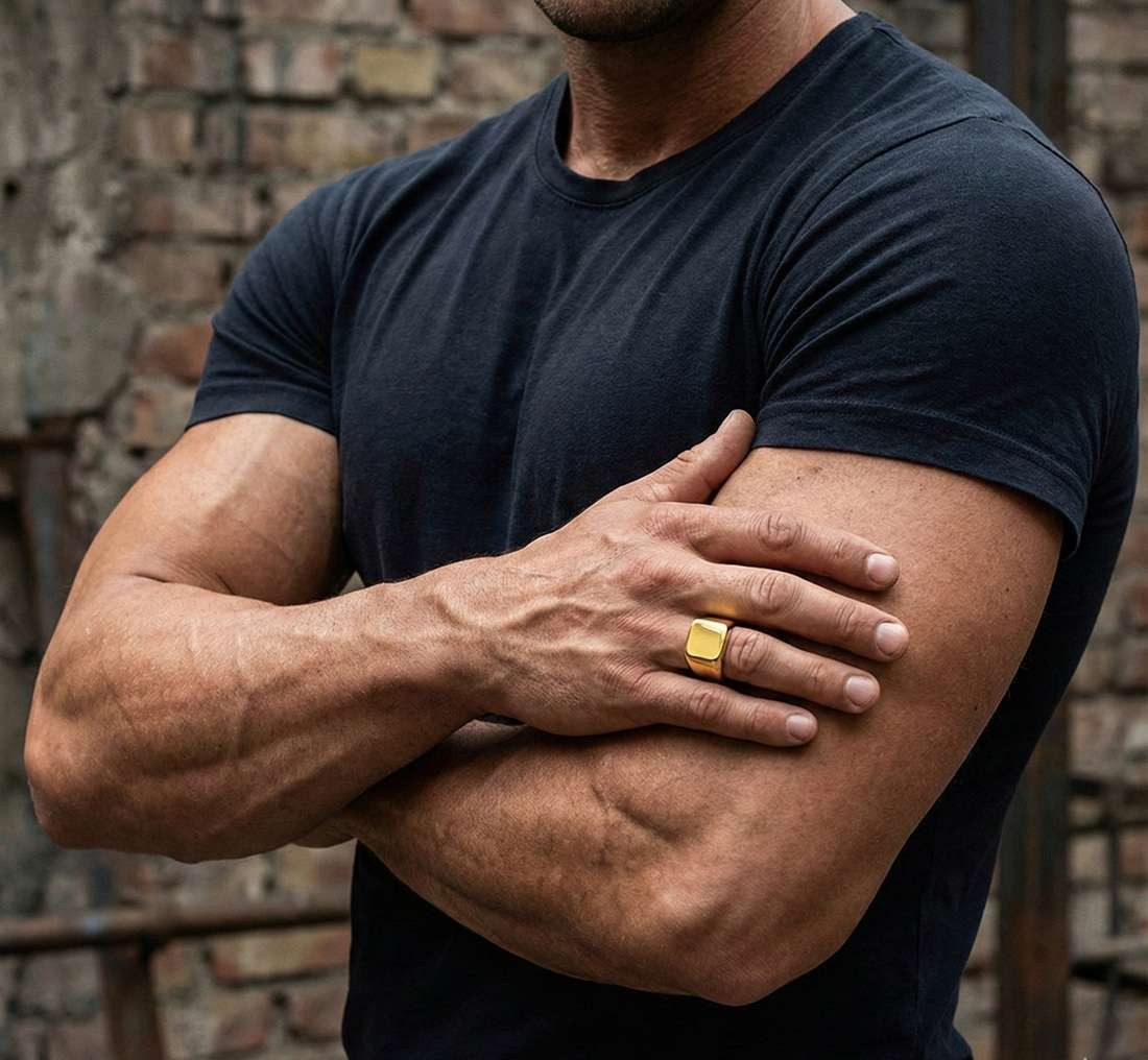 Taffstyle Fingerring Herren Siegelring Edelstahl Quadrat Massiv Biker Rocker Ring (Herren Ring Massiv Breit Herrenring Männer Biker Rocker Schmuck Bikerschmuck)