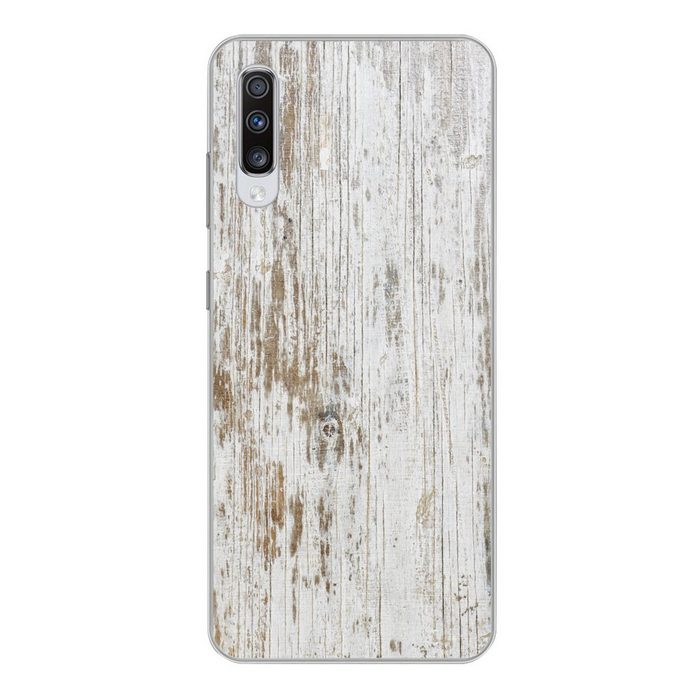 MuchoWow Handyhülle Struktur der Holzbretter Phone Case Handyhülle Samsung Galaxy A70 Silikon Schutzhülle