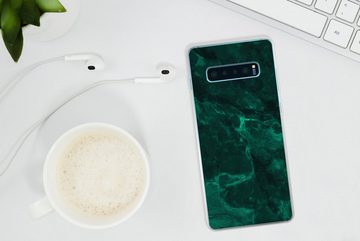 MuchoWow Handyhülle Marmor - Limone - Grün - Strukturiert - Marmoroptik, Phone Case, Handyhülle Samsung Galaxy S10+, Silikon, Schutzhülle