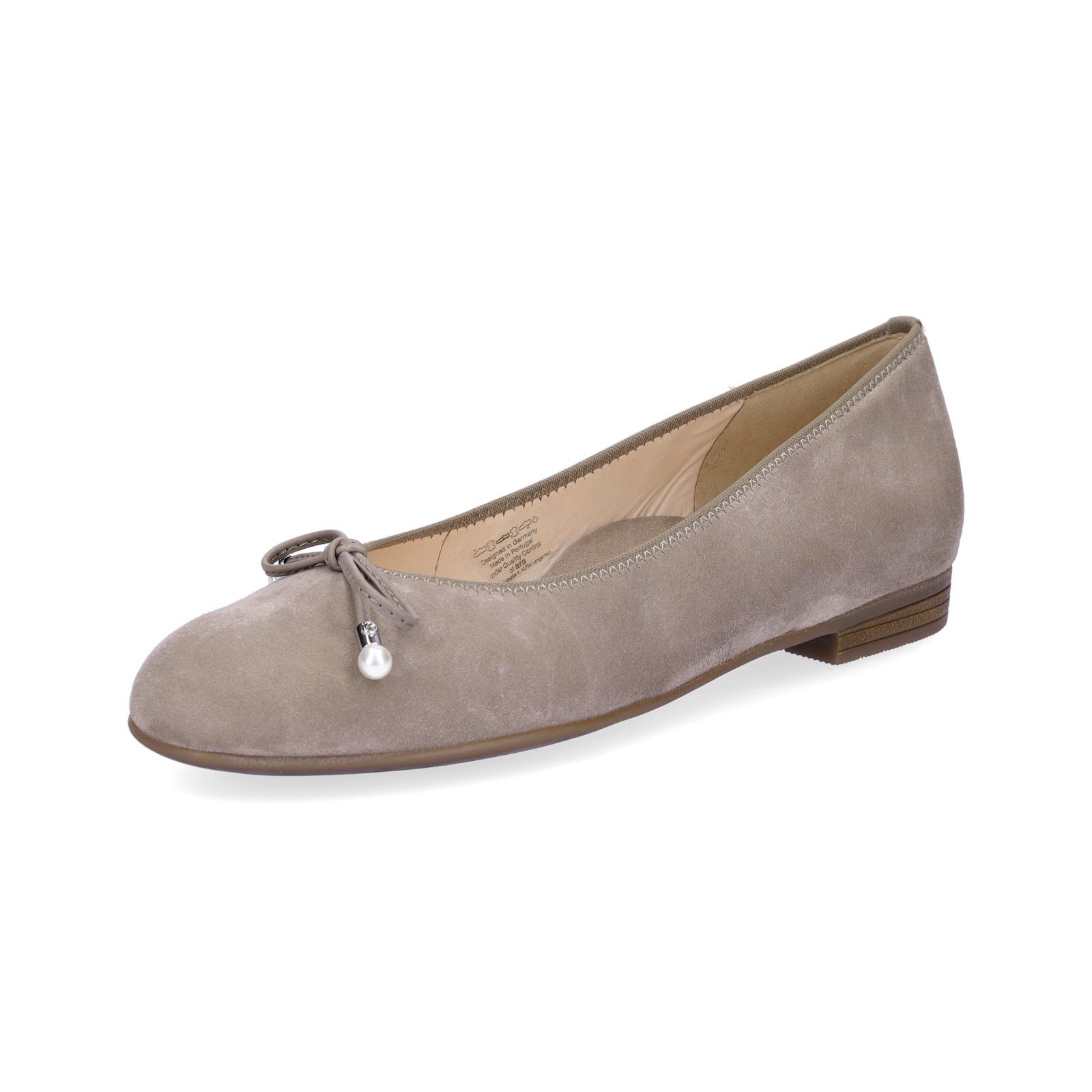 Ara Ara Damen Leder Ballerina taupe Samt 7 Ballerina