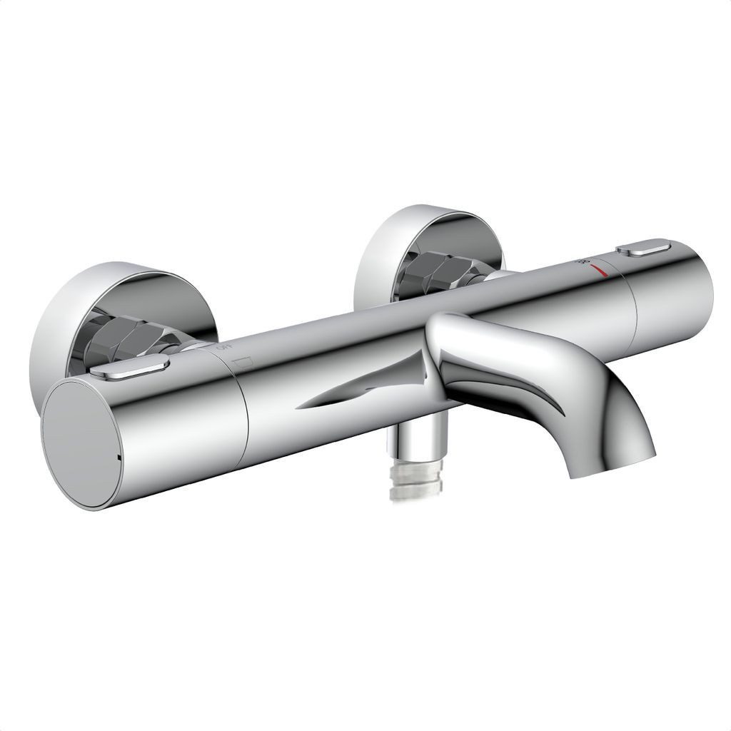 Schütte Wannenarmatur Monza Thermostat Badewannenarmatur mit Verbrühschutz, verchromt