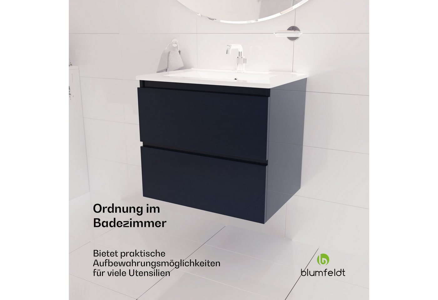 Thumbnail - blumfeldt Waschtisch Johnstone Waschtisch Badezimmerschrank Badschrank, Waschbecken mit Schrank Waschbeckenunterschrank ...