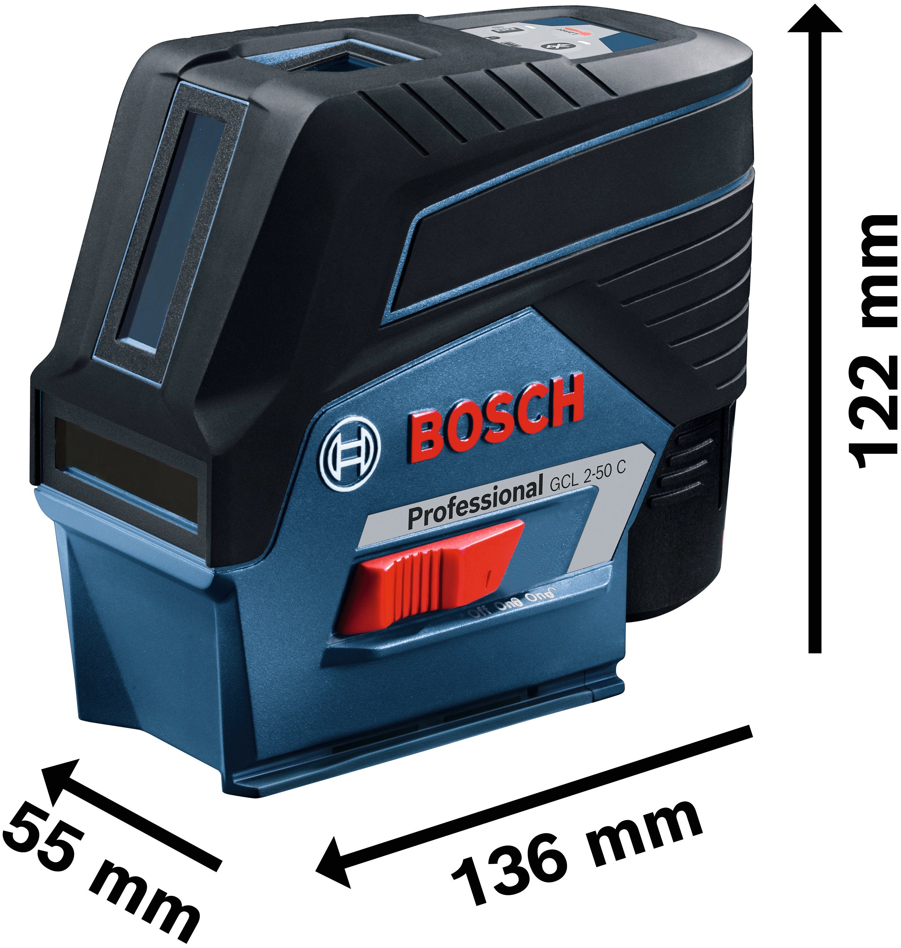 Bosch Professional Punkt- und Baustativ-Set, (Set), Arbeitsbereich: 2-50 20 C Ø Linienlaser Professional m GCL