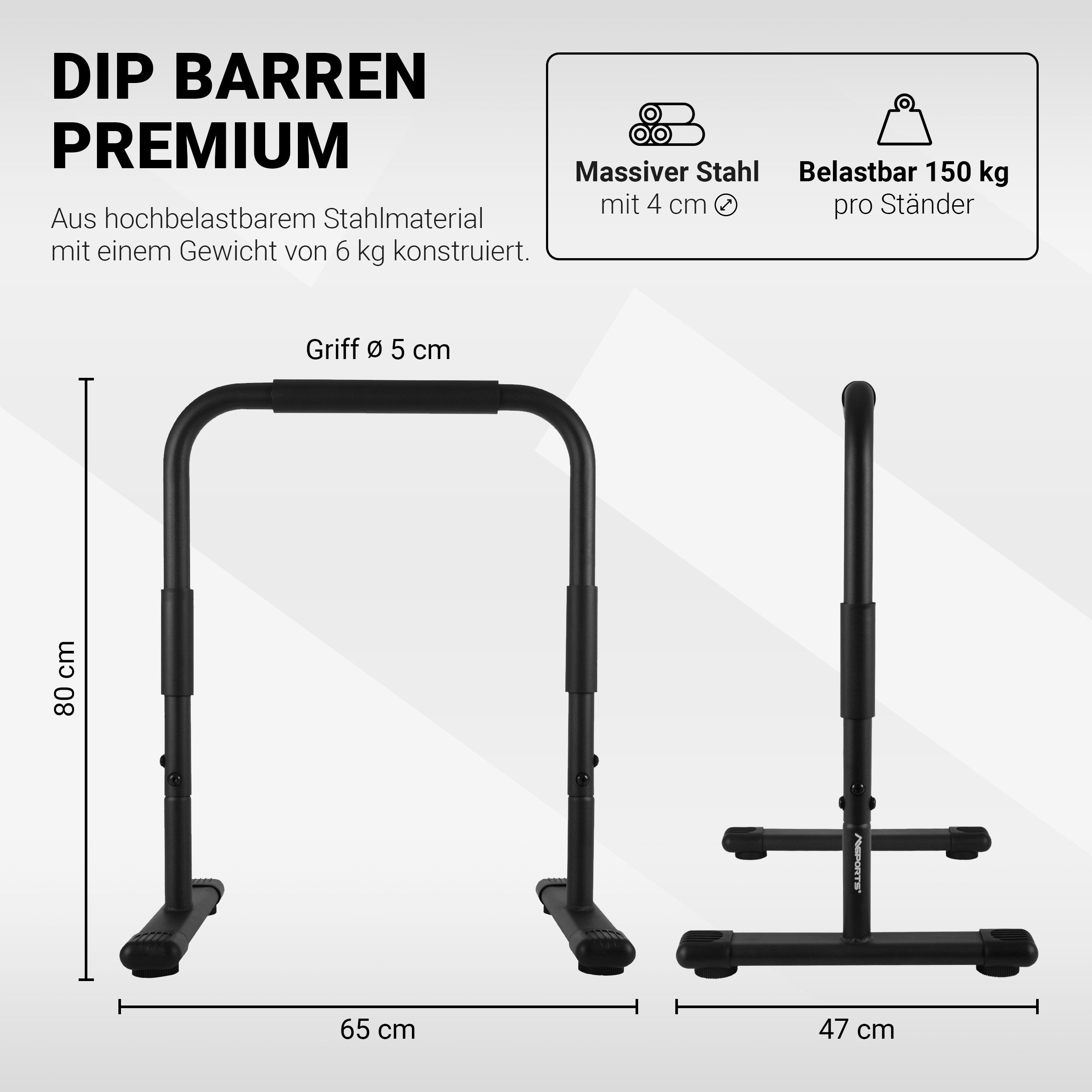 MSports® Liegestützgriffe Dip Barren Fitness Parallettes (Paar) 80x65 cm