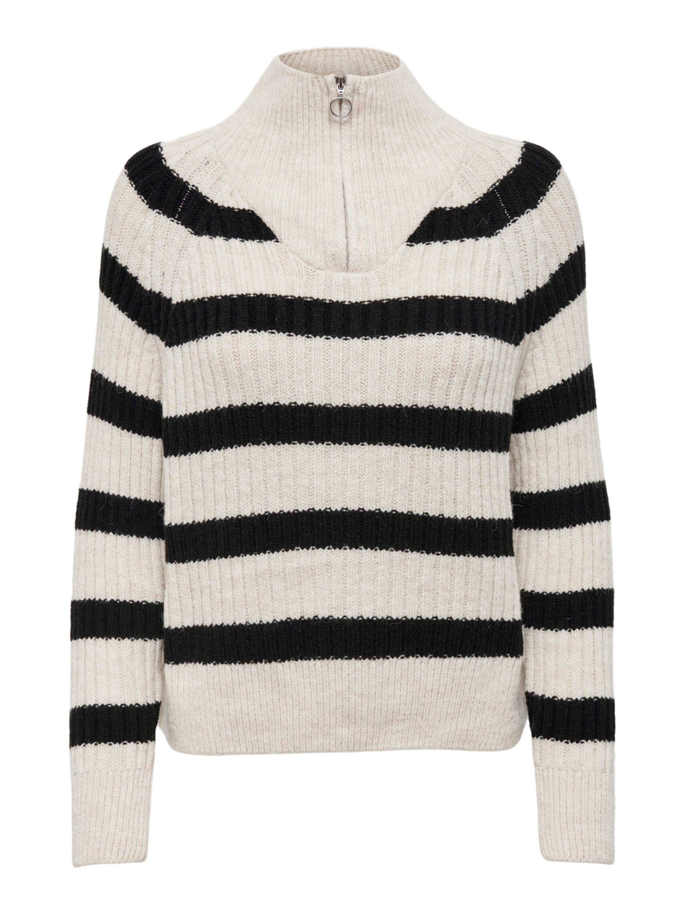 ONLY Stehkragenpullover "ONLLEISE FREYA LS ZIP HIGH NECK KNT NOOS", mit Str günstig online kaufen