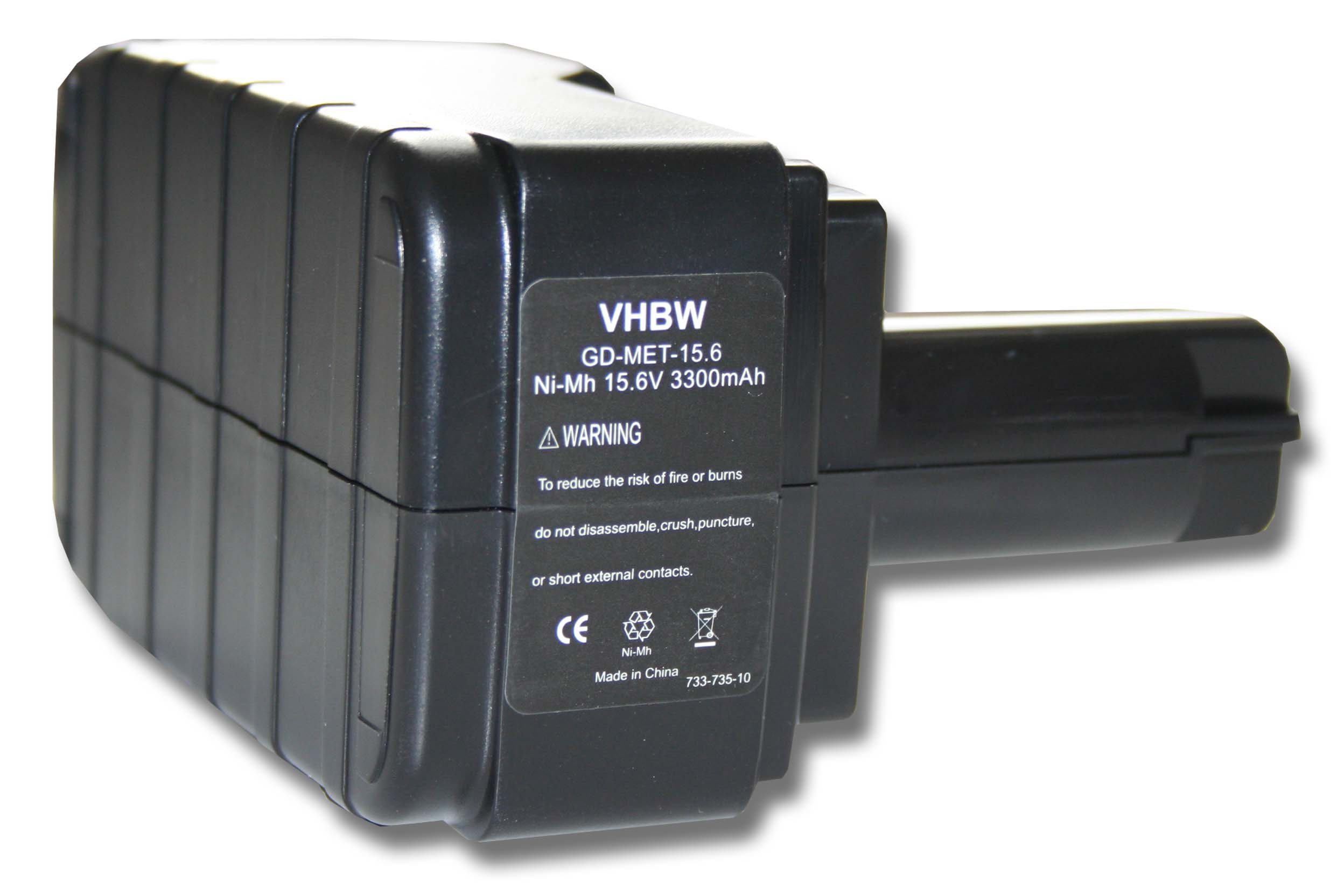 vhbw kompatibel mit (15,6 Akku 3300 BS 15.6 ULA9.6-18, 15.6, mAh Plus V) NiMH BST BST plus, Metabo 15.6