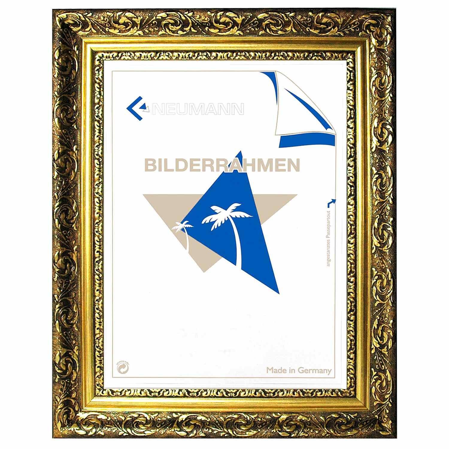 Bilderrahmen Neumann Einzelrahmen Barockrahmen gold fein verziert 840 ORO, Bilderrahmen barock gold