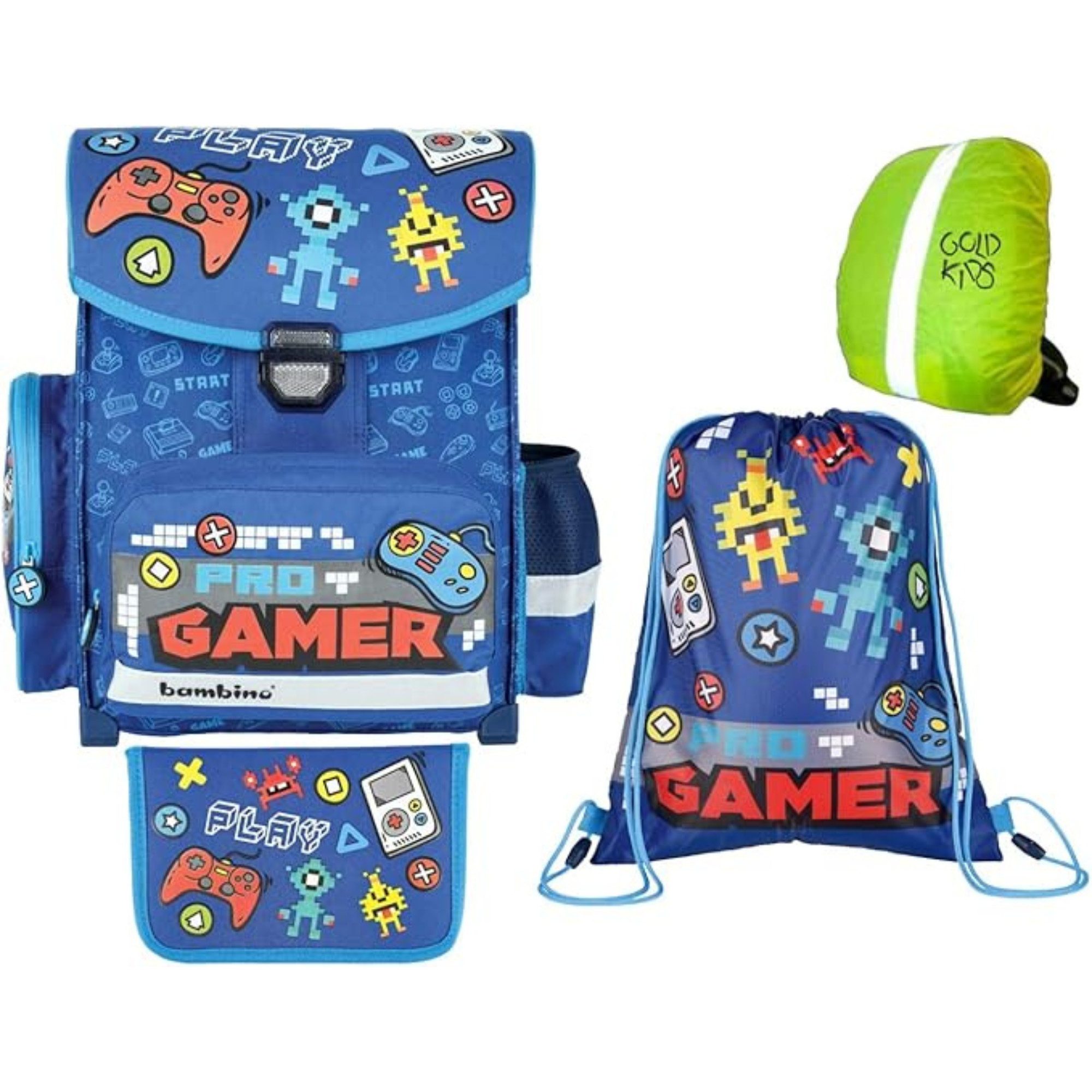 Schulranzen Schultaschen-Set 4-teilig ergonomischer Bambino