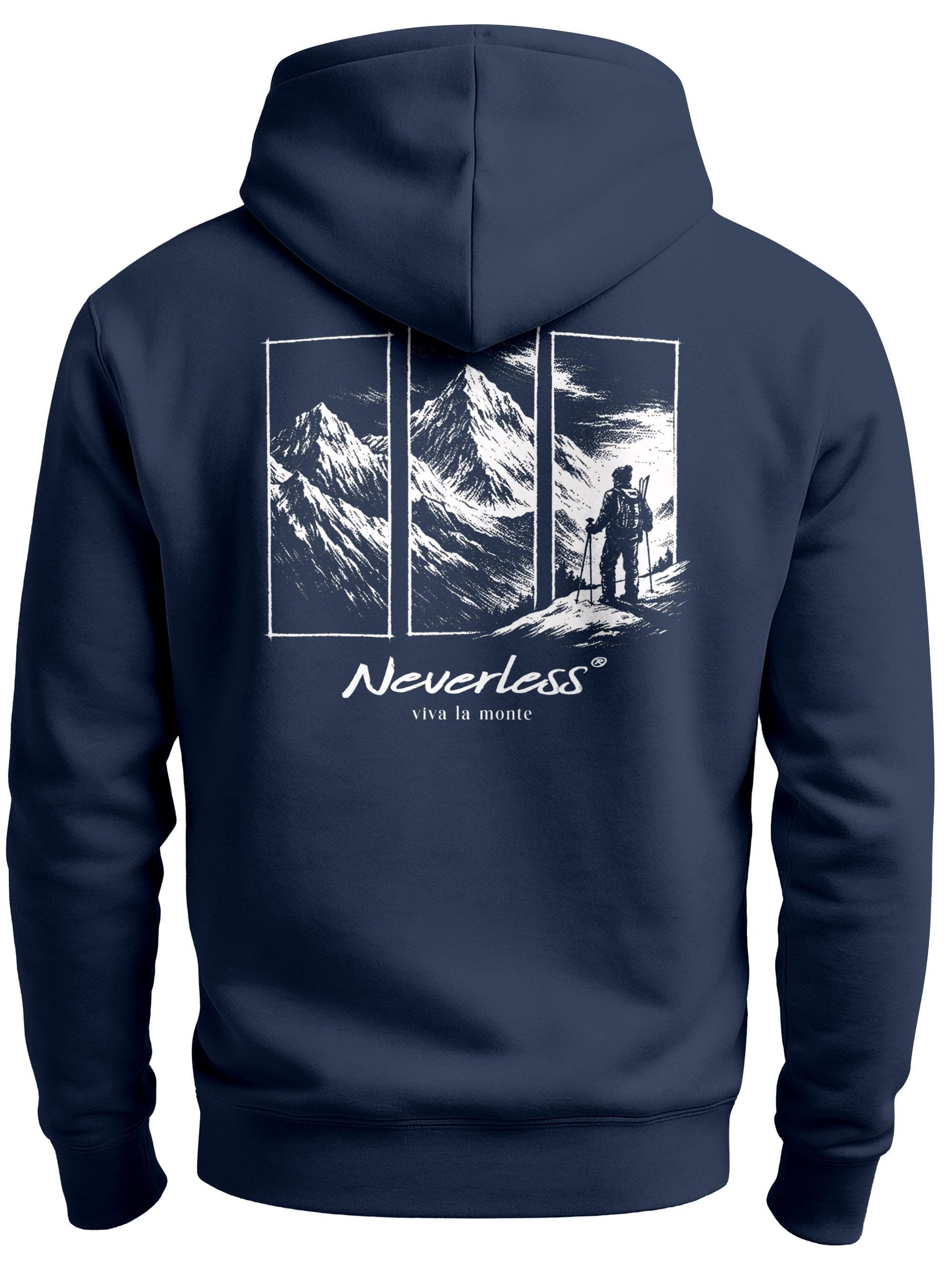 Neverless Hoodie Herren Hoodie Backprint Outdoor Wandern Motiv Kapuzen-Pull günstig online kaufen