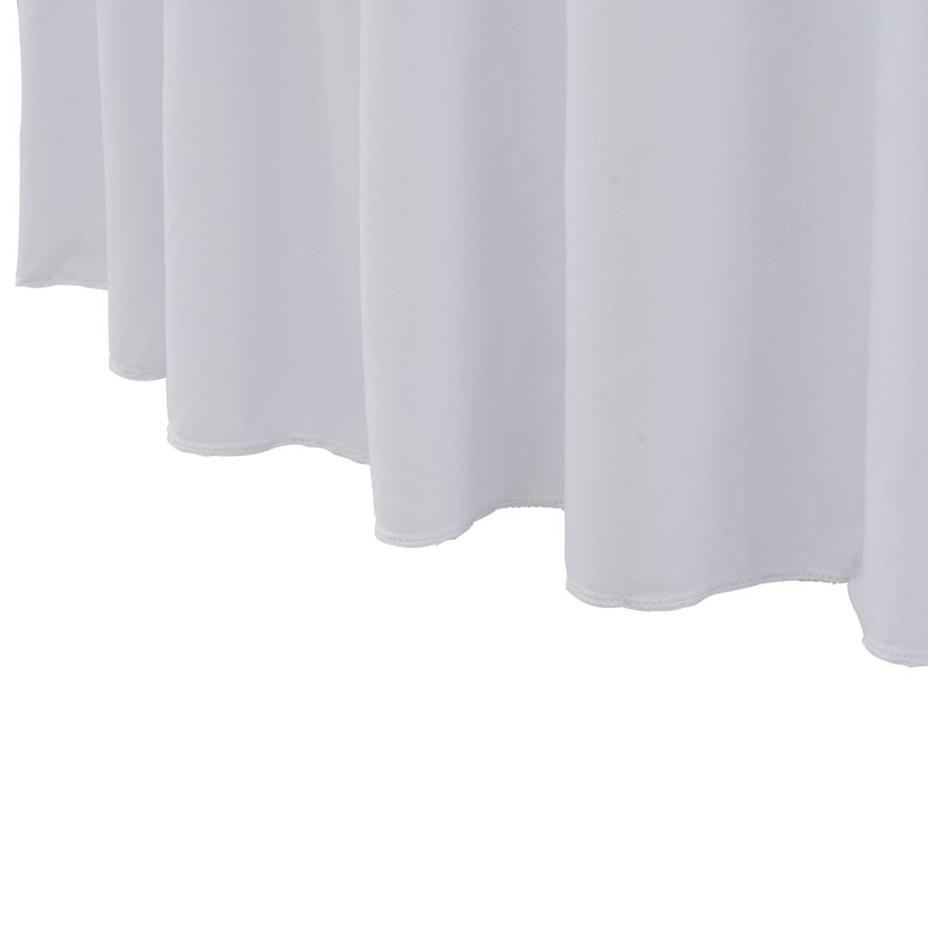 2 Stück 150x74 Hussen-Set mit Stretch-Tischdecken Rand Weiß cm, furnicato
