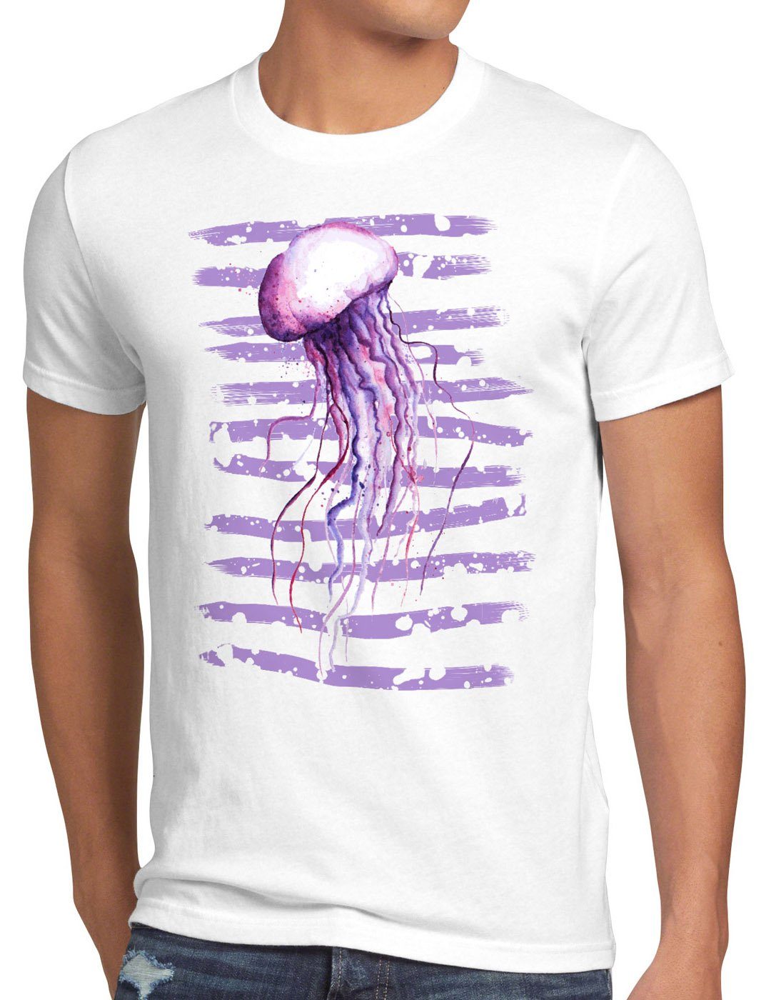 meduse Herren qualle Print-Shirt jellfish T-Shirt style3 Medusa