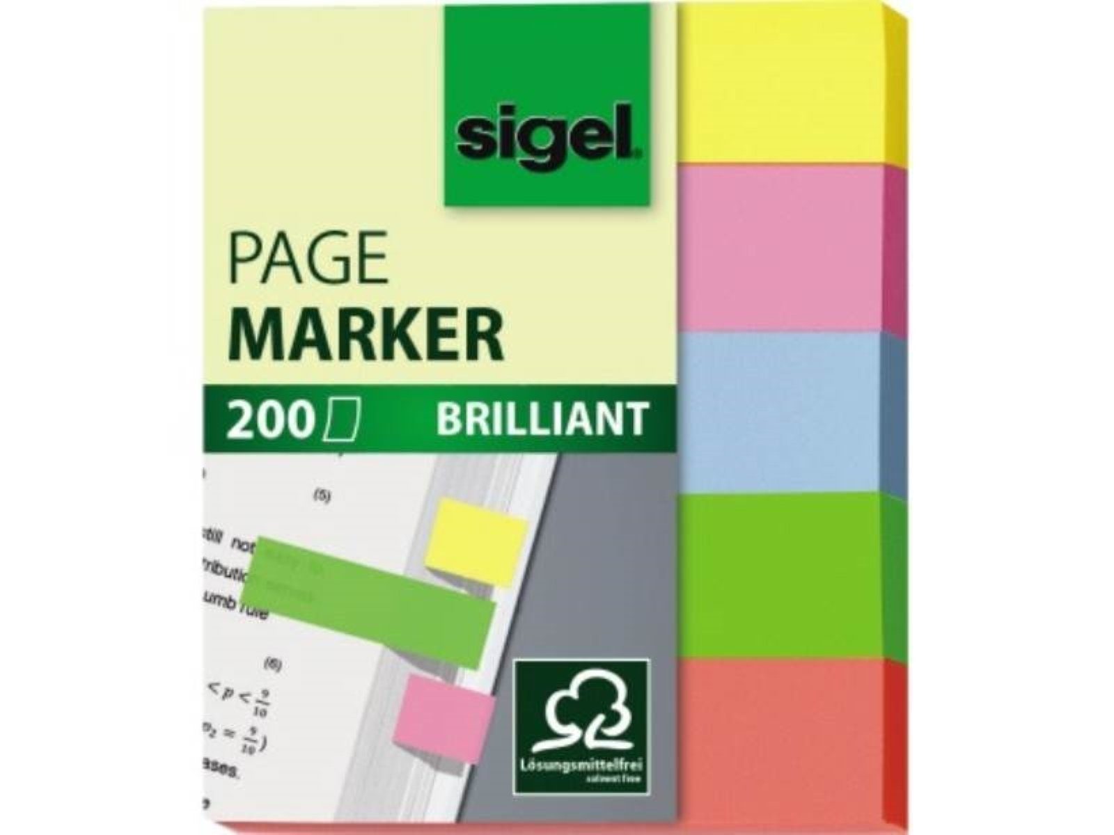 Sigel Marker Brillant 12x50mm farbig Haftmarker HN625 Sigel sortiert St./Pack. 5 Zu